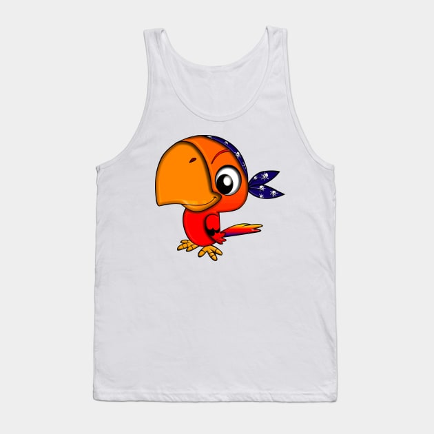 Pirate Parrot Tank Top by  Colorful&Goldie